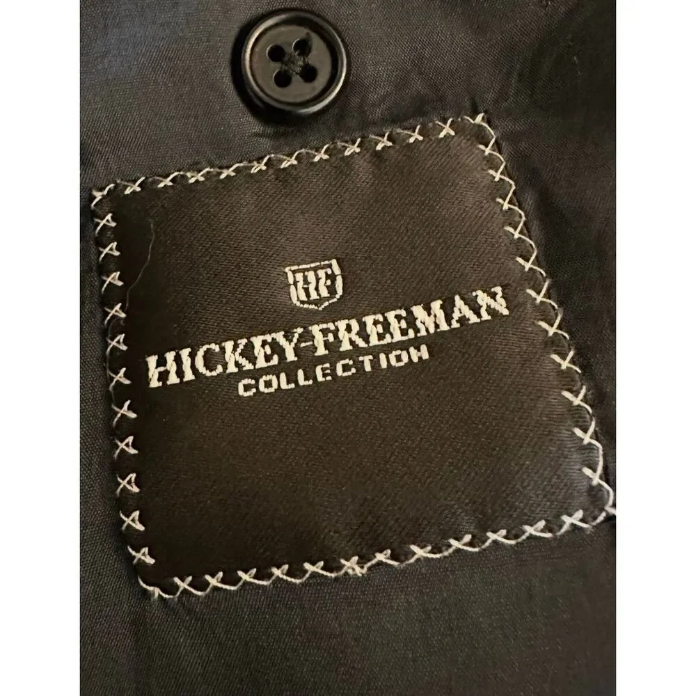 Hickey Freeman Boardroom Style Navy Blue Suit Jacket Sz 40R